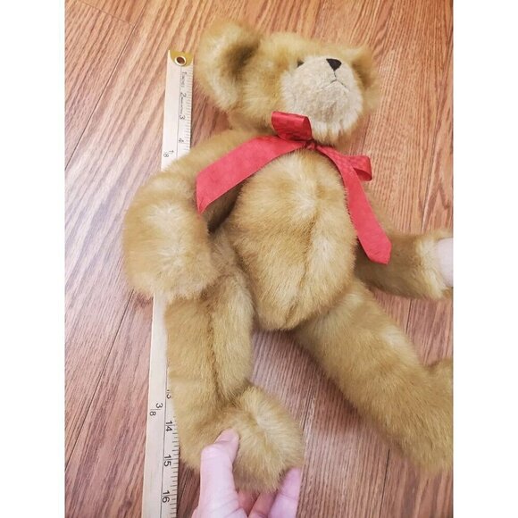 Boyds Bear Stuffed Animal Plush Bear Red Bow Teddy Bear Pellet Filled Sits EUC - Picture 12 of 13
